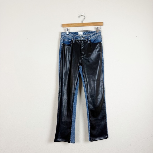 Johnathan Simkhai Hi Rise Faux Leather Jeans Size 26 - Picture 1 of 7